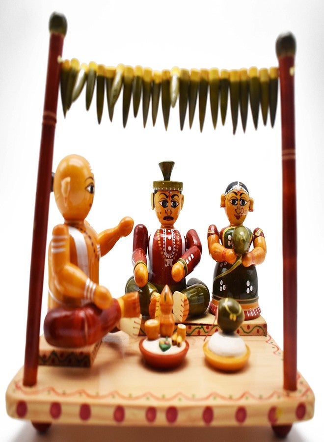 justhandmade Wooden Marriage Couple Stage Set | Pelli Mandapam Set | Kalyana Set |Home Decor Showpiece | Gift - Image 4